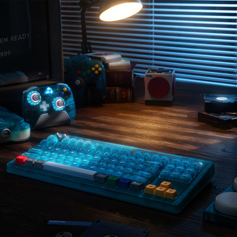 8BitDo Retro 87 Keyboard - Clear Blue