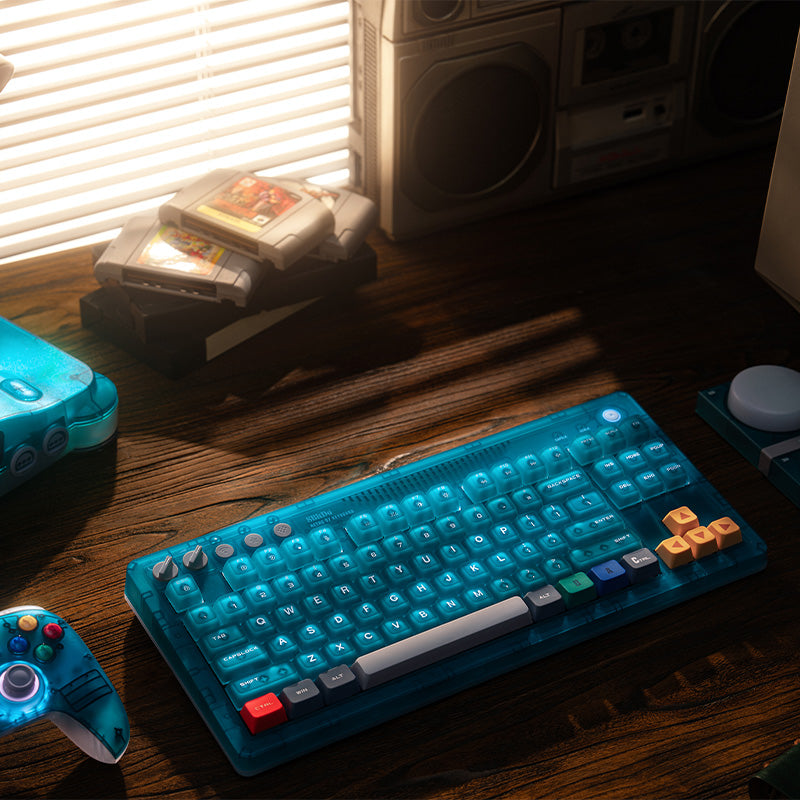 8BitDo Retro 87 Keyboard - Clear Blue