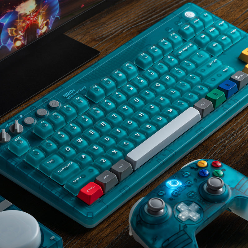 8BitDo Retro 87 Keyboard - Clear Blue